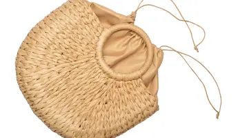 Woven sisal handbag with drawstring handles