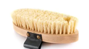 Natural bristle sisal brush with leather strap